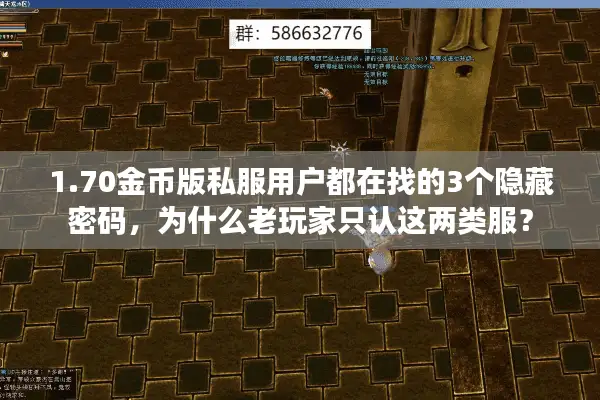 1.70金币版私服用户都在找的3个隐藏密码，为什么老玩家只认这两类服？