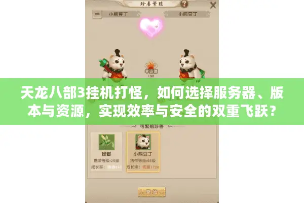 天龙八部3挂机打怪，如何选择服务器、版本与资源，实现效率与安全的双重飞跃？